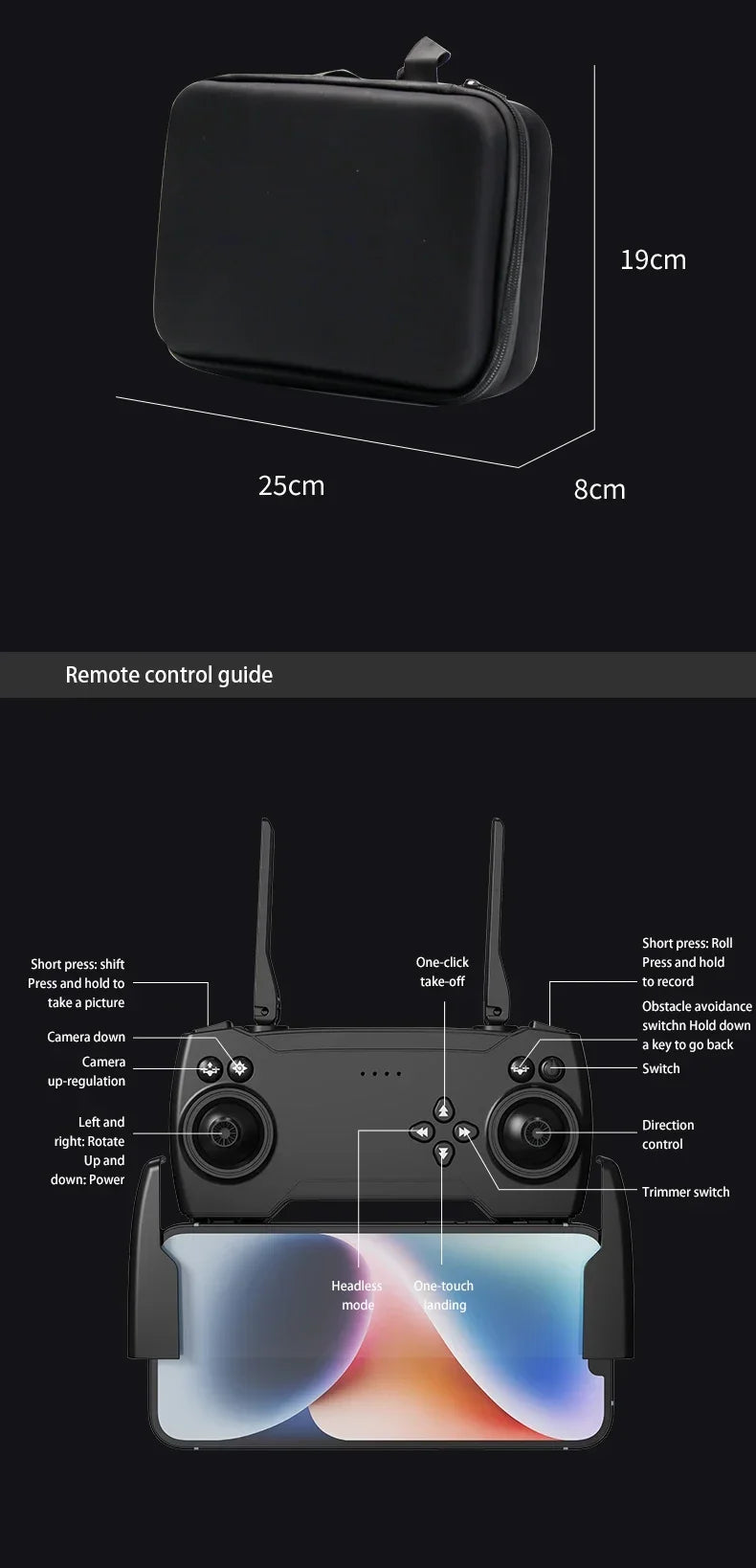 Drone com Três Câmeras 8K Ampla Angular