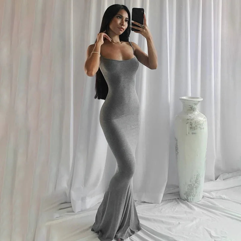 Vestido Maxi em Cetim Y2K