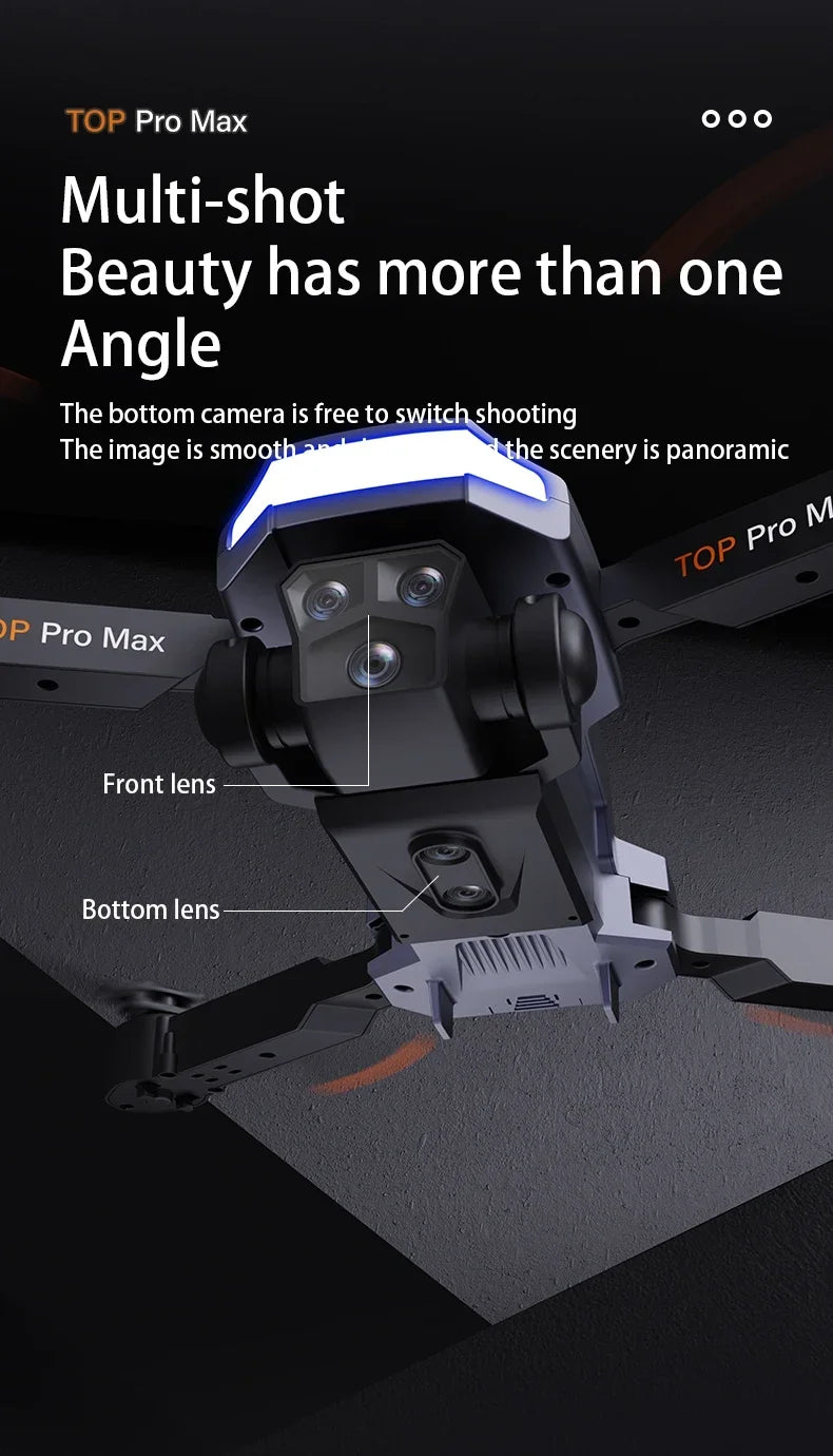 Drone com Três Câmeras 8K Ampla Angular